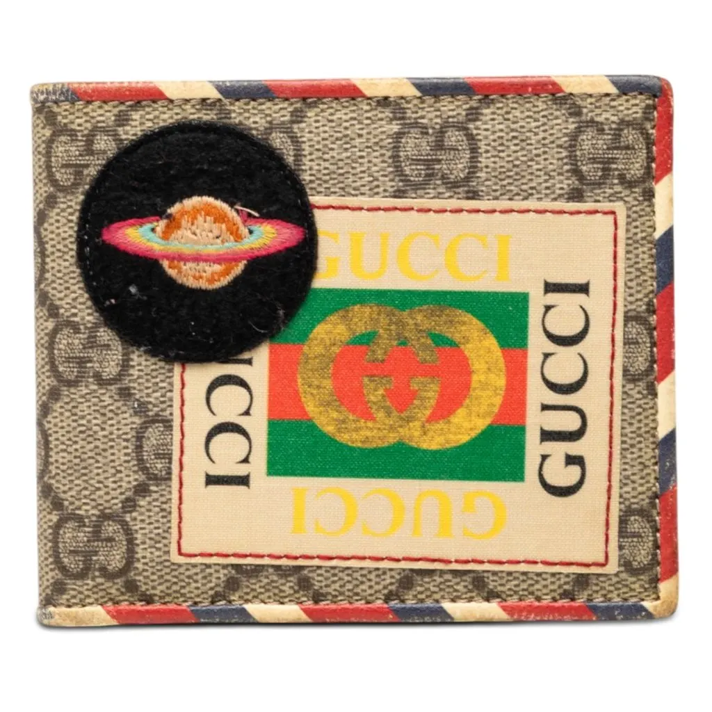 Gucci GG Supreme UFO Bifold Wallet Beige Very good - Front View