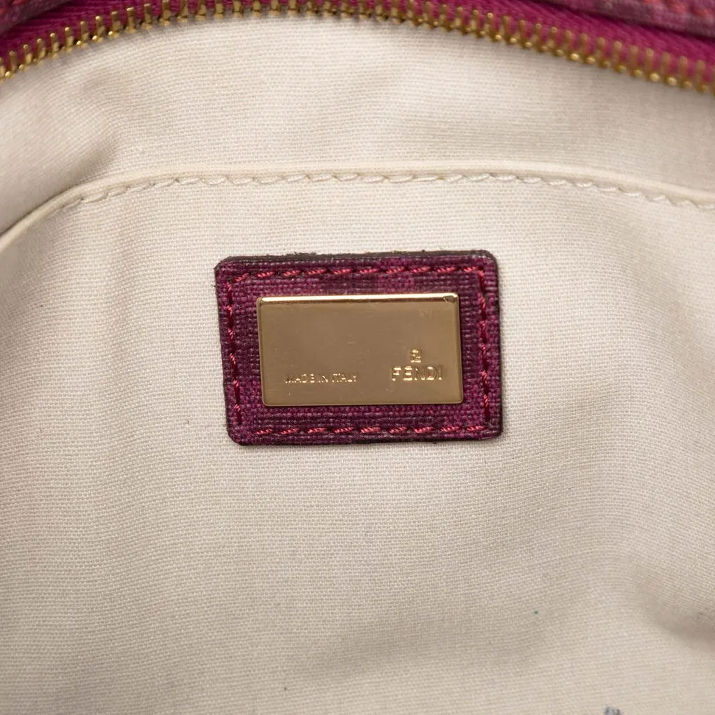 Fendi Small Zucca Floral Embroidered Spalmati Roll Tote Purple Very good - Box View
