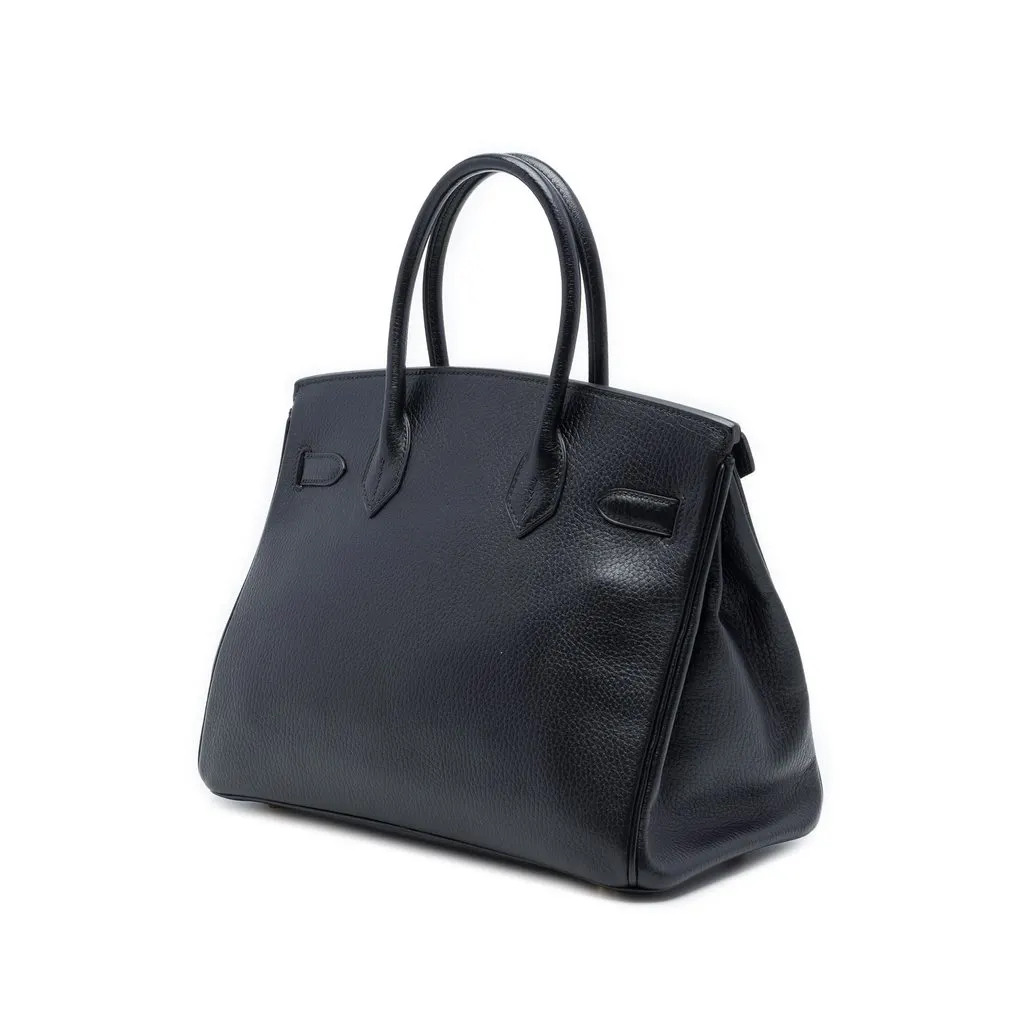 Hermès Clemence Birkin Retourne 30 Black Leather Very good - Back View