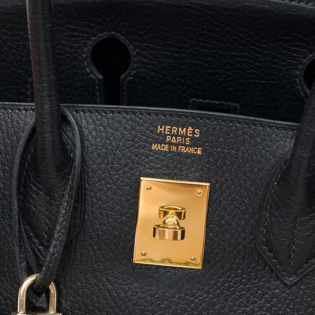 Hermès Clemence Birkin Retourne 30 Black Leather Very good - Box View