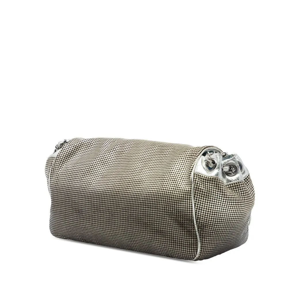 Chanel Metallic Perforated Lambskin Hollywood Accordion Flap Gold Leather Very good - Back View