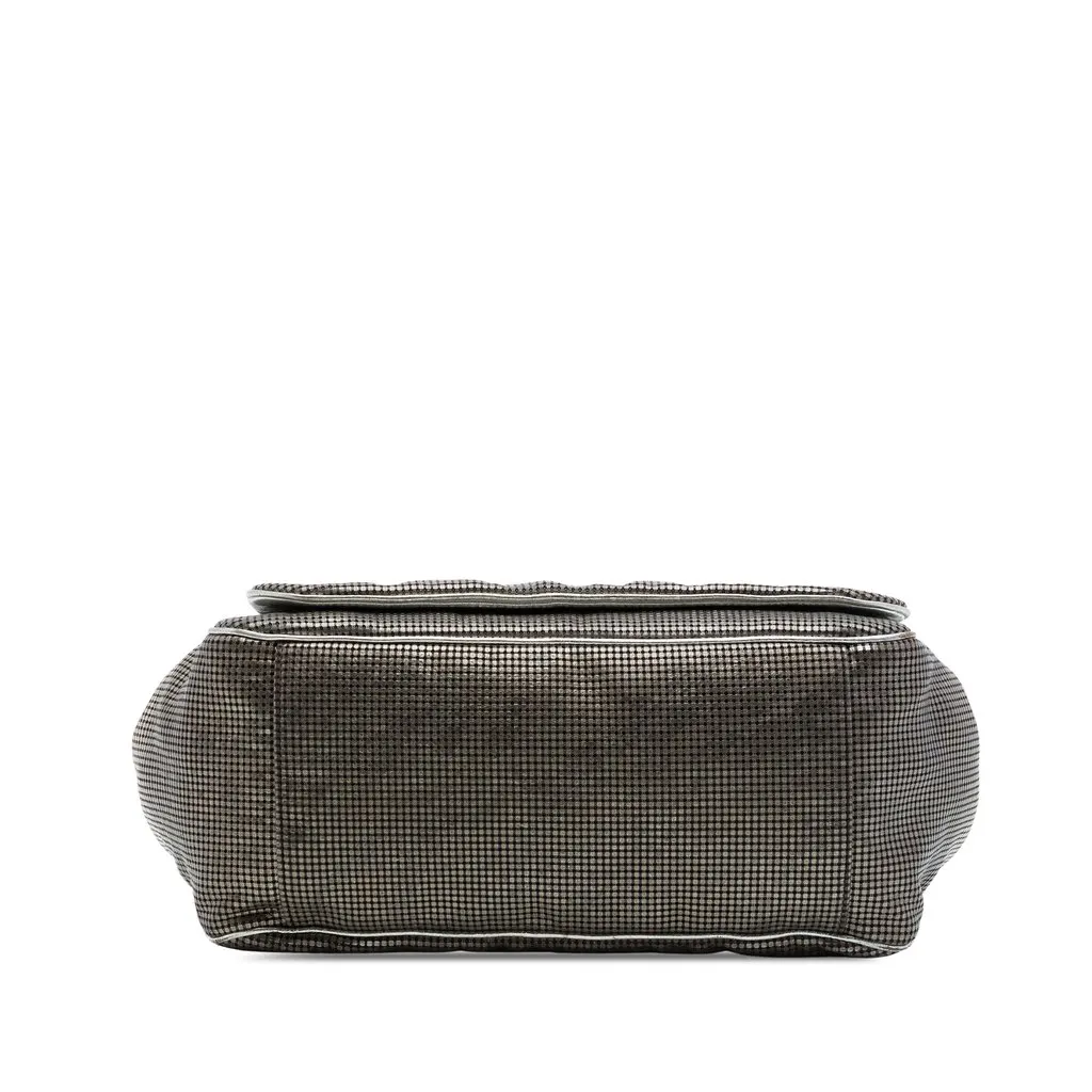 Chanel Metallic Perforated Lambskin Hollywood Accordion Flap Gold Leather Very good - Inside View