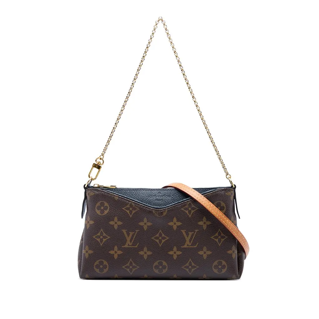 Louis Vuitton Monogram Pallas Clutch Brown Canvas Very good - Front View