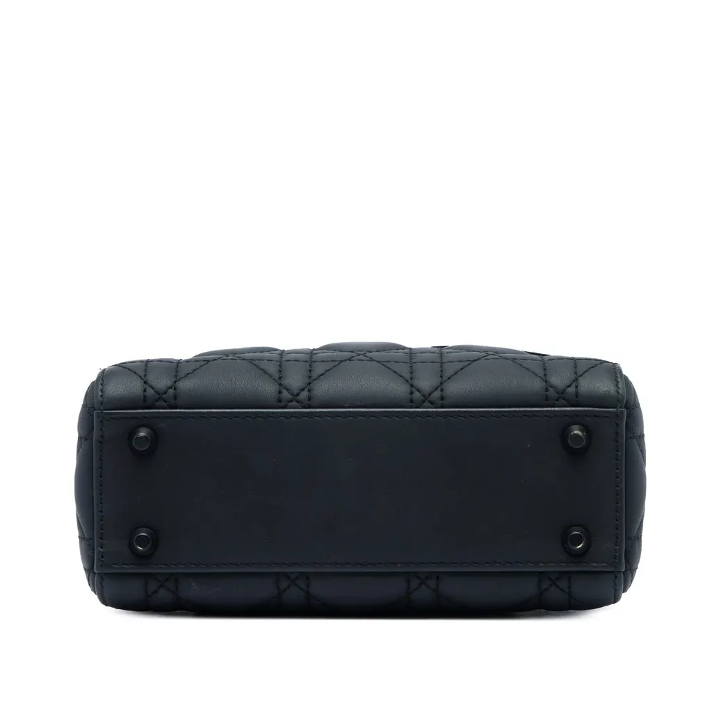 Dior Mini Ultra Matte Calfskin Cannage Lady Dior Black Leather Very good - Inside View