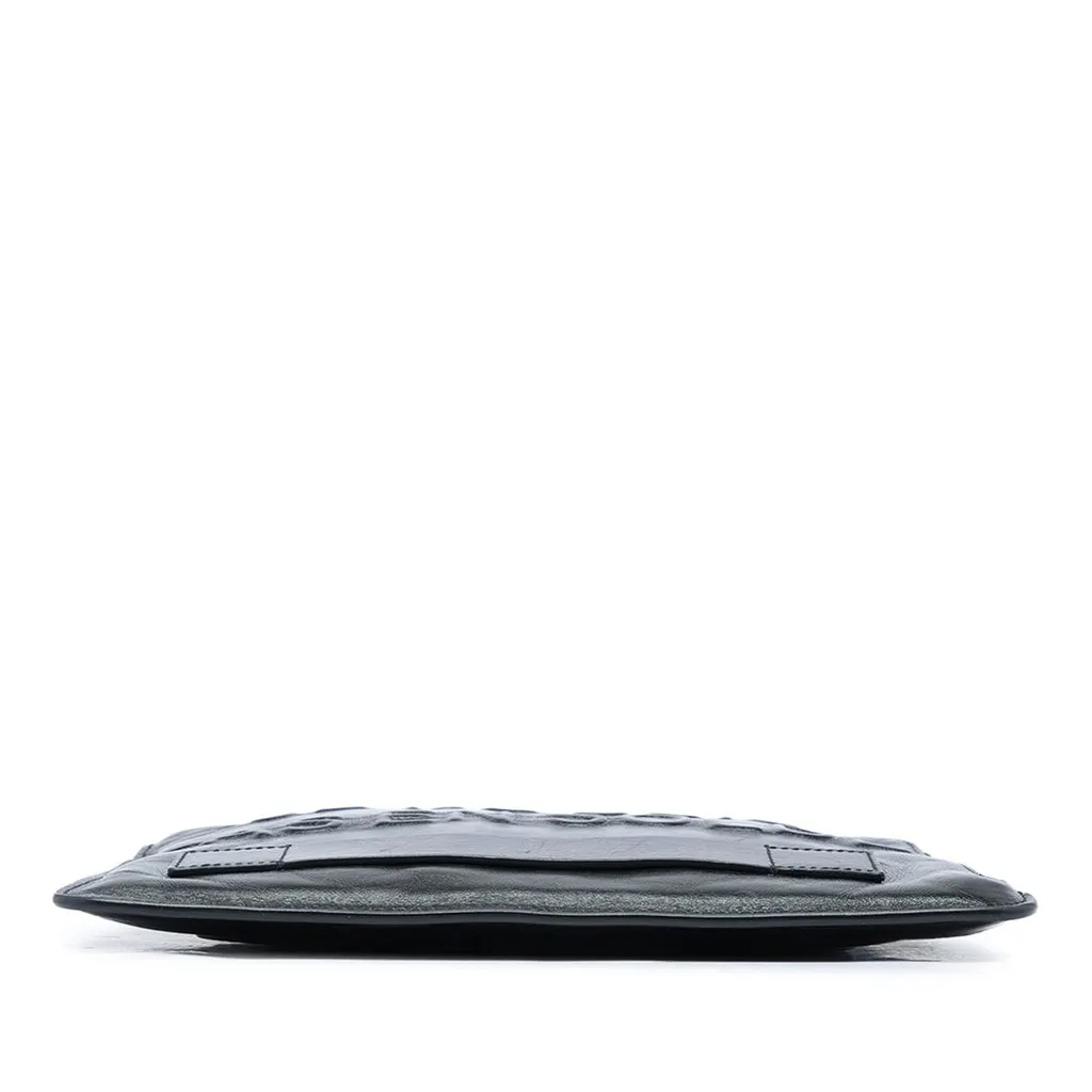 Chanel Distressed Calfskin Je Ne Suis Pas En Solde Clutch Black Leather Very good - Inside View