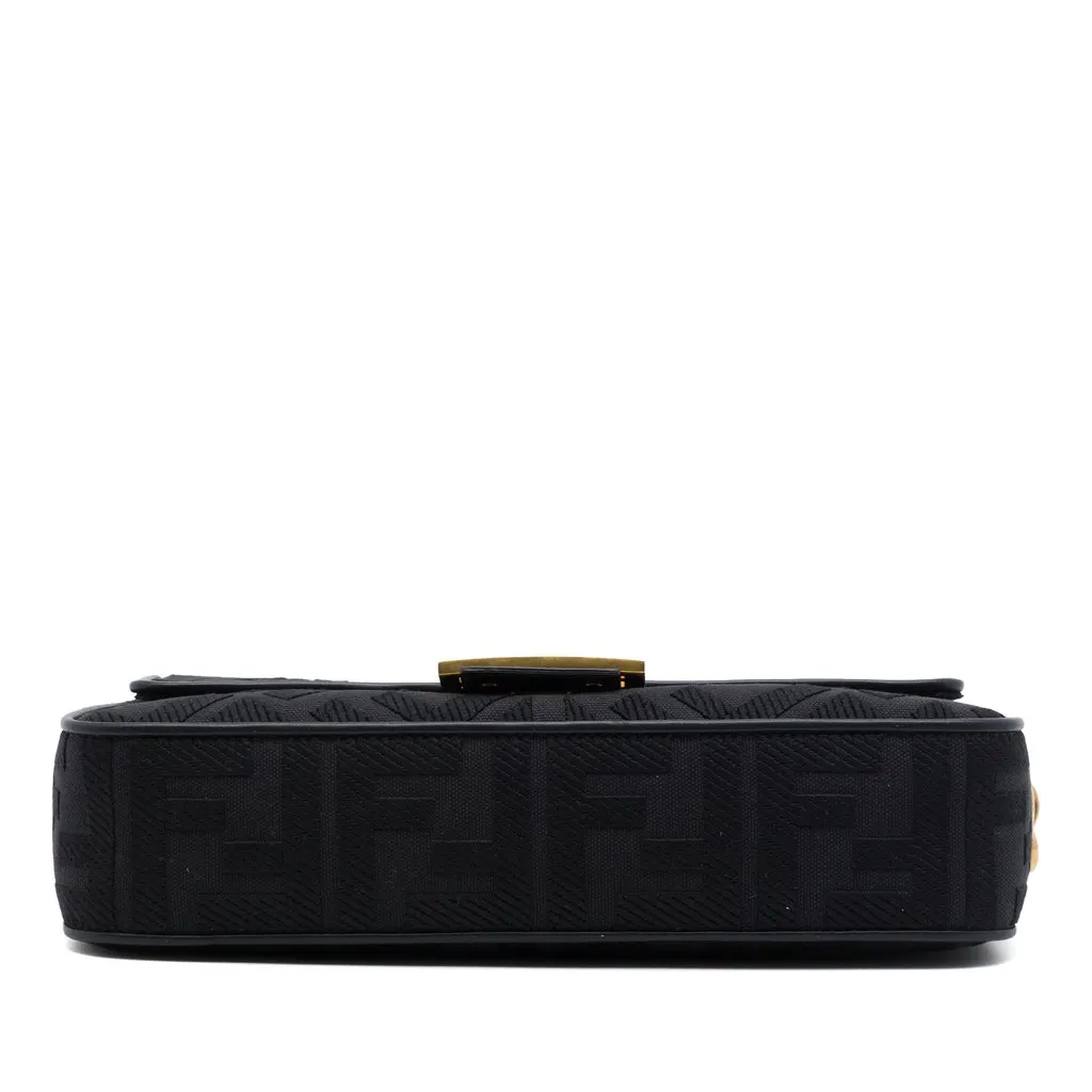 Fendi Zucca Embroidered Canvas Baguette Satchel Black Very good - Inside View