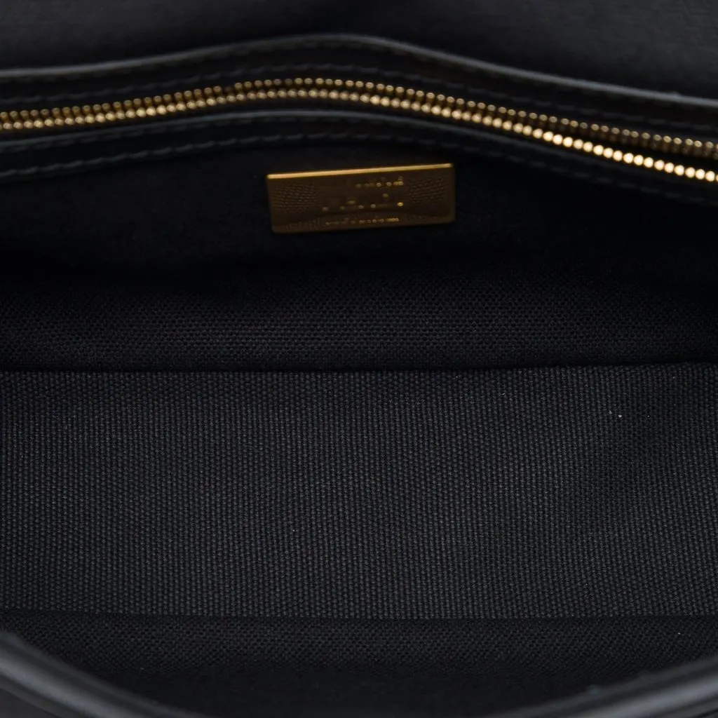 Fendi Zucca Embroidered Canvas Baguette Satchel Black Very good - Model View