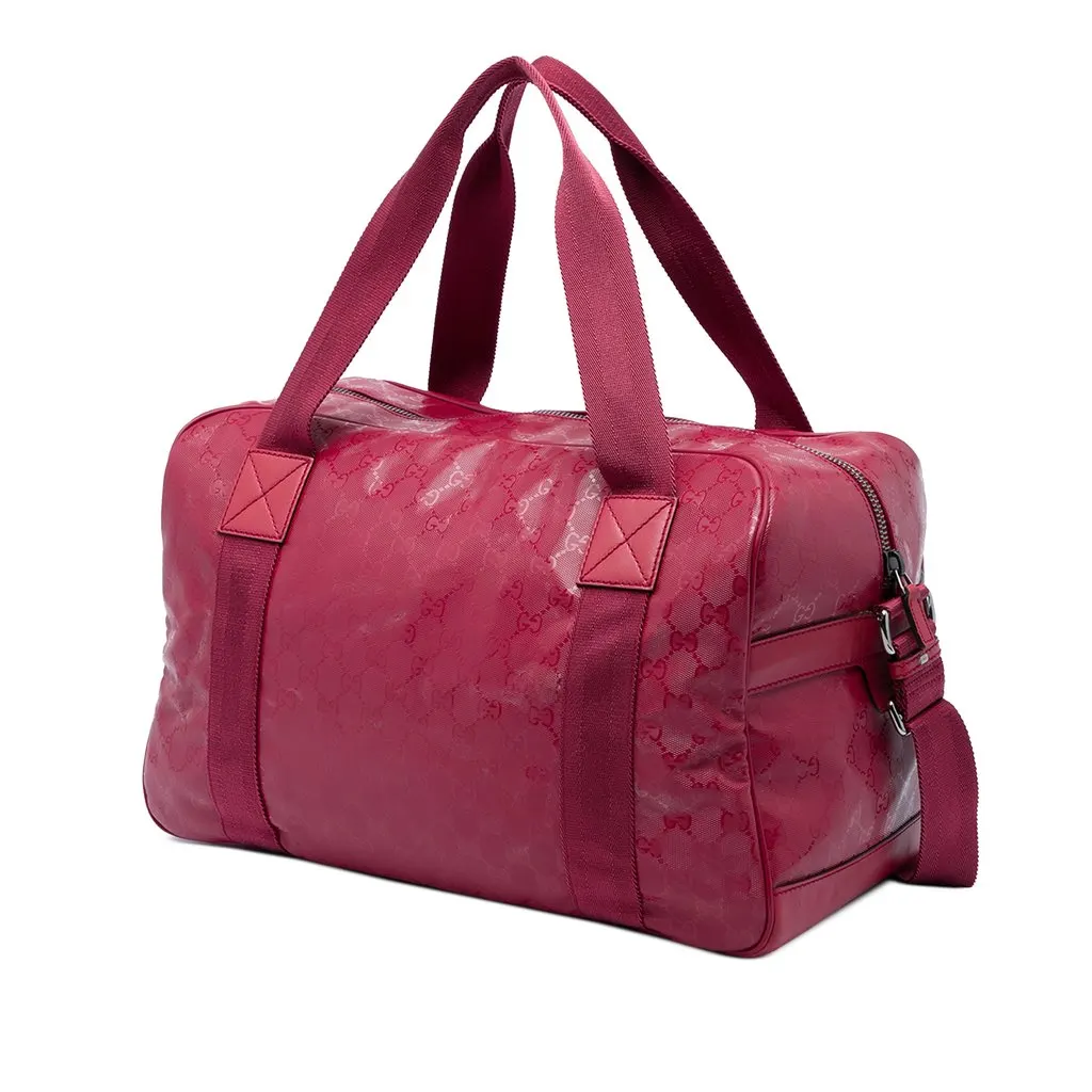 Gucci Large GG Imprime Duffle Bag Red Canvas Good - Back View