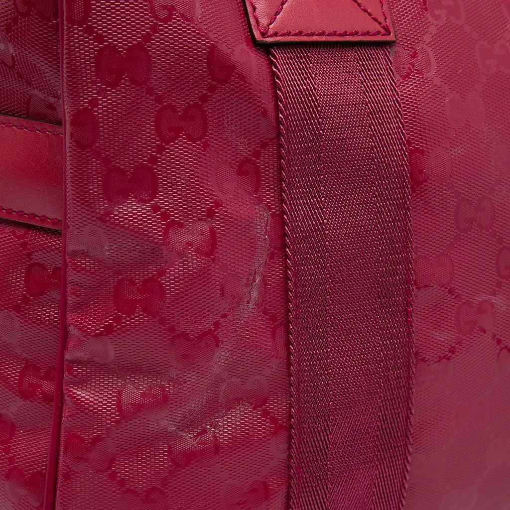 Gucci Large GG Imprime Duffle Bag Red Canvas Good - Box View