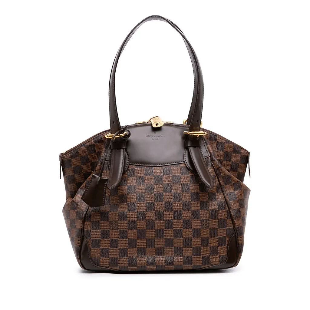 Louis Vuitton Damier Ebene Verona MM Brown Canvas Good - Front View
