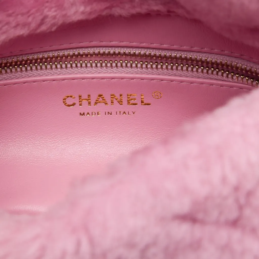 Chanel Quilted Shearling Coconing Single Flap Pink Shearling Very good - Box View