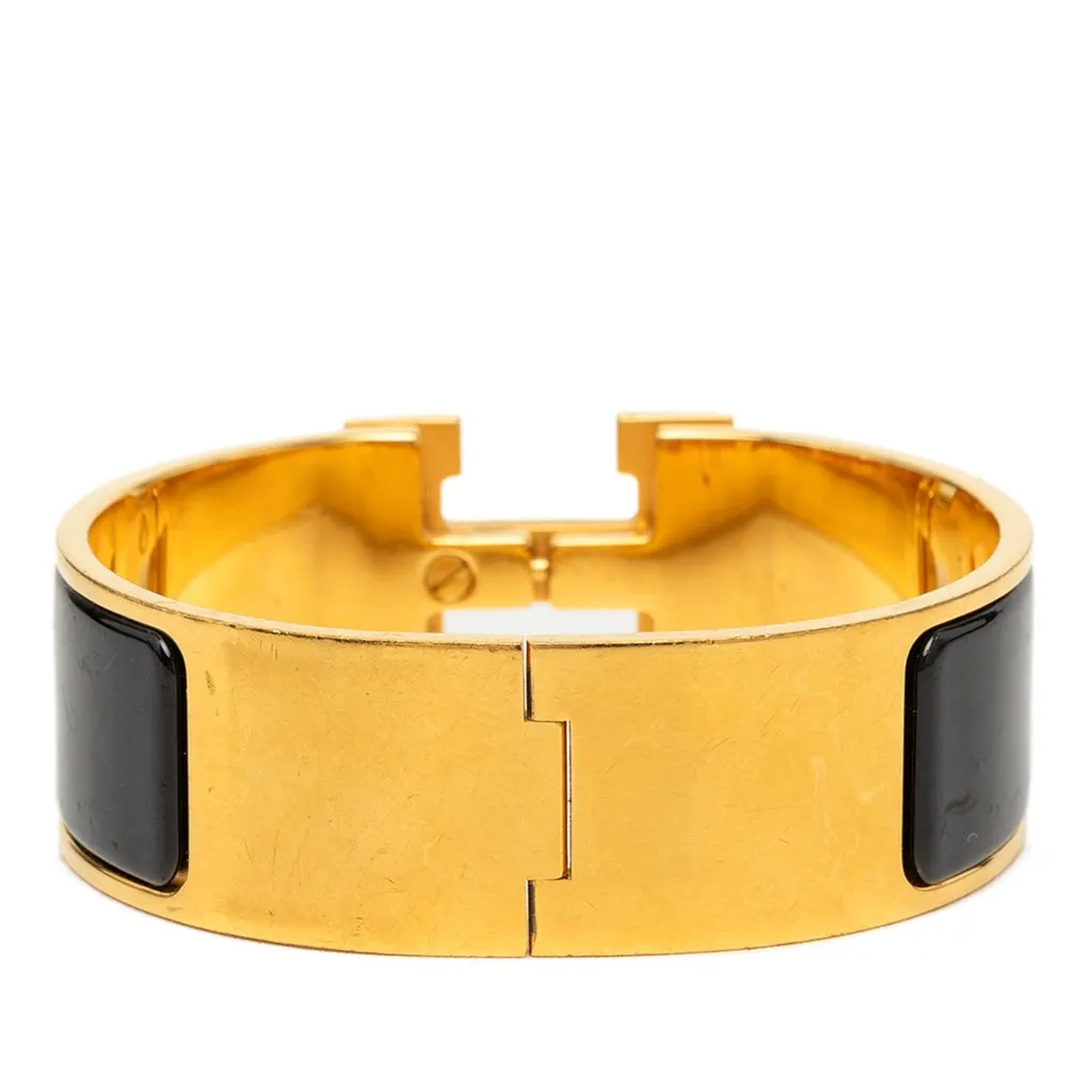 Hermès Wide Enamel Clic Clac H Bracelet PM Black Enamel Very good - Inside View