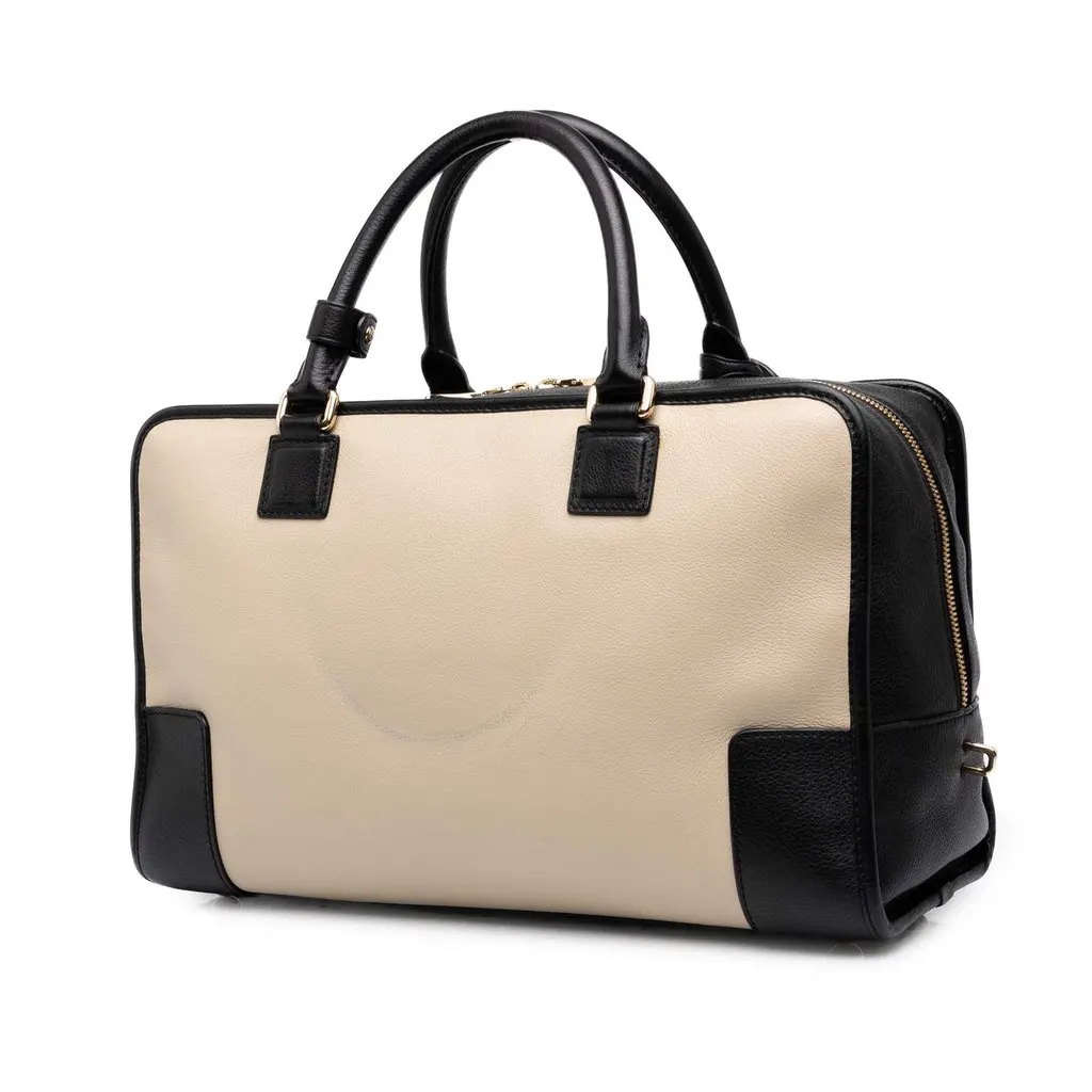 Loewe Bicolor Leather Amazona 36 Beige Leather Good - Back View