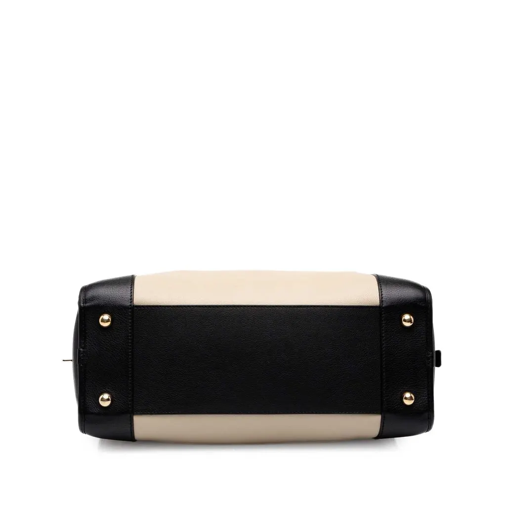 Loewe Bicolor Leather Amazona 36 Beige Leather Good - Inside View
