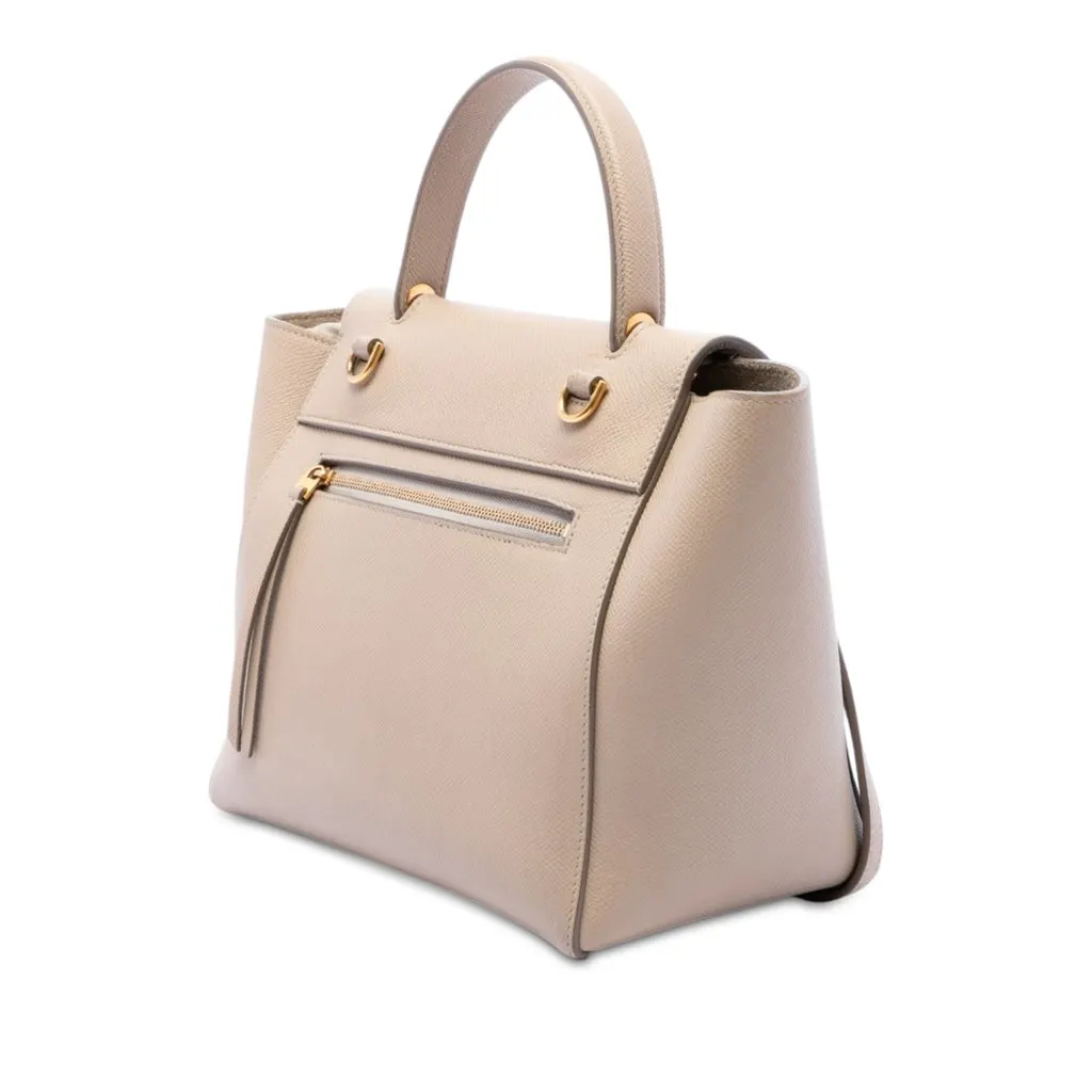 Celine Micro Grained Calfskin Belt Bag Beige Leather Very good - Back View