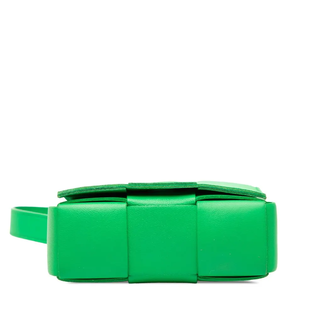 Bottega Veneta Candy Nappa Intrecciato Cassette Crossbody Green Leather Very good - Inside View