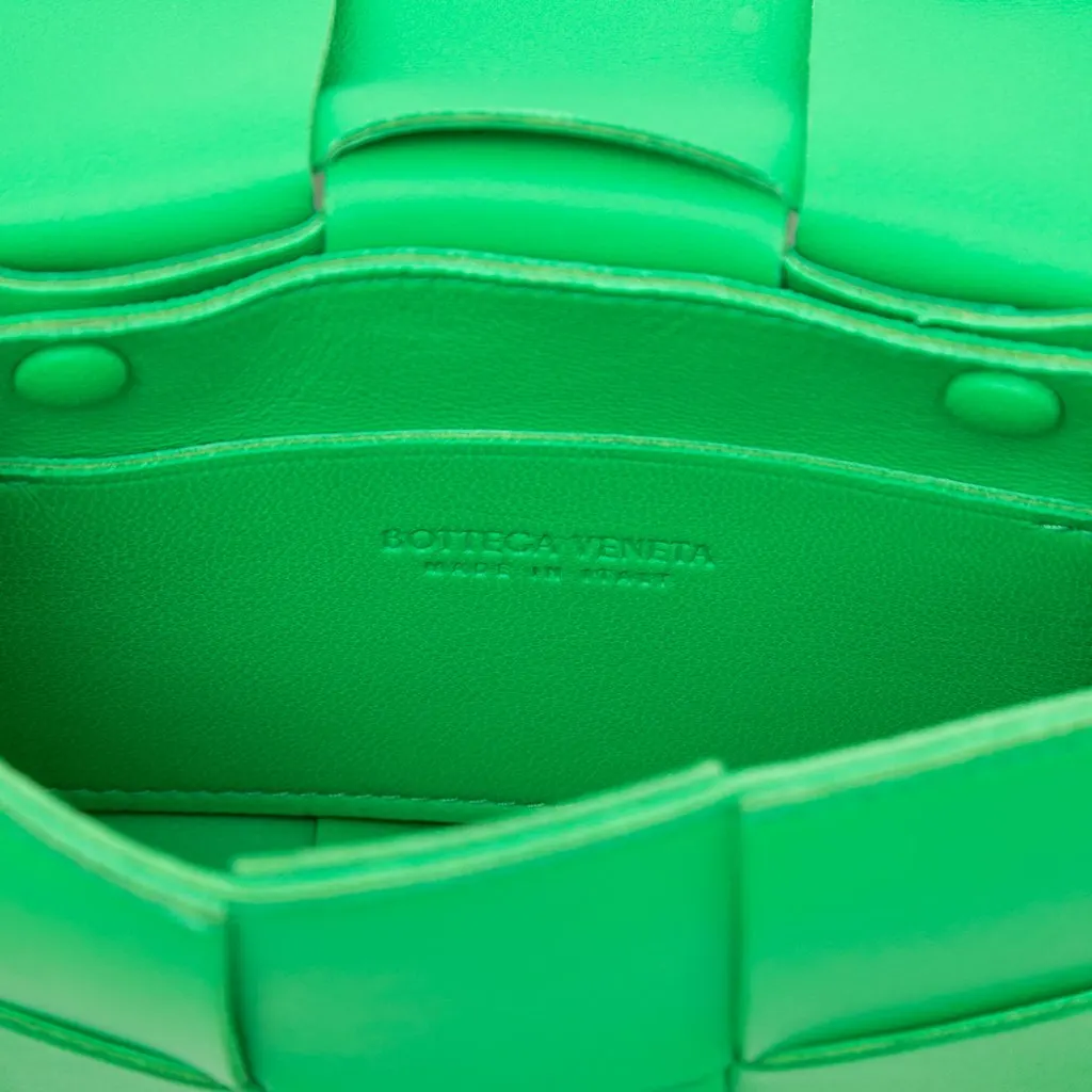 Bottega Veneta Candy Nappa Intrecciato Cassette Crossbody Green Leather Very good - Box View