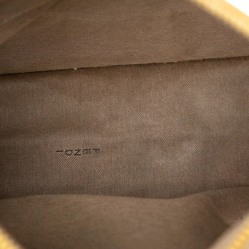 Fendi Zucchino Canvas F Charm Crossbody Beige Very good - Model View