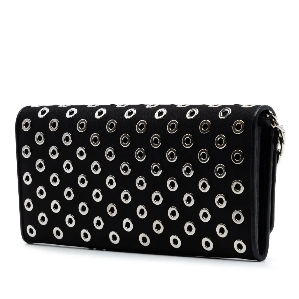 Prada Tessuto Grommet Wallet On Chain Black Very good - Back View
