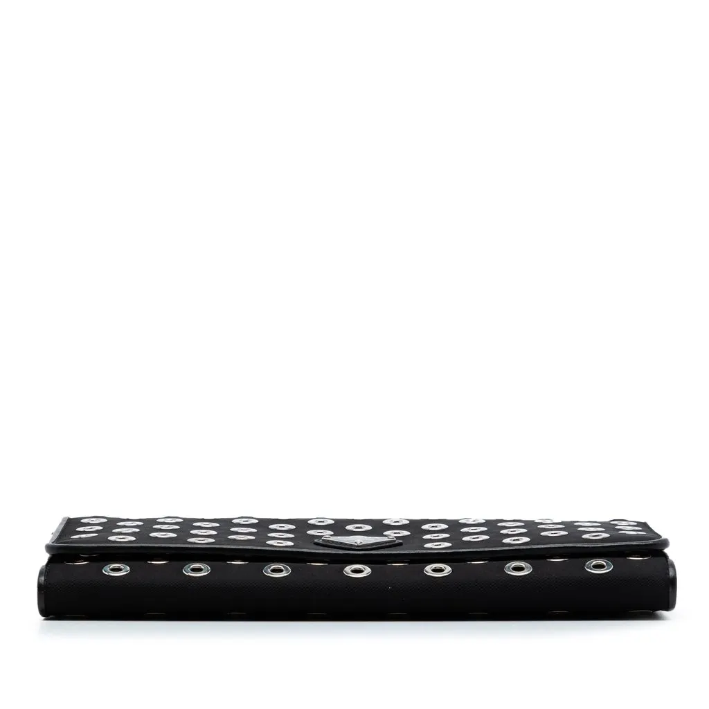 Prada Tessuto Grommet Wallet On Chain Black Very good - Inside View