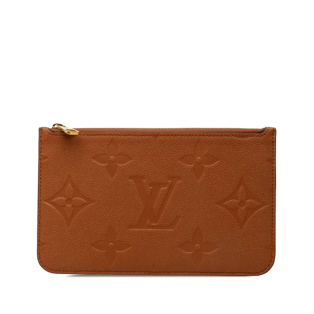 Louis Vuitton Monogram Empreinte Giant Neverfull MM Pouch Brown Leather Very good - Front View