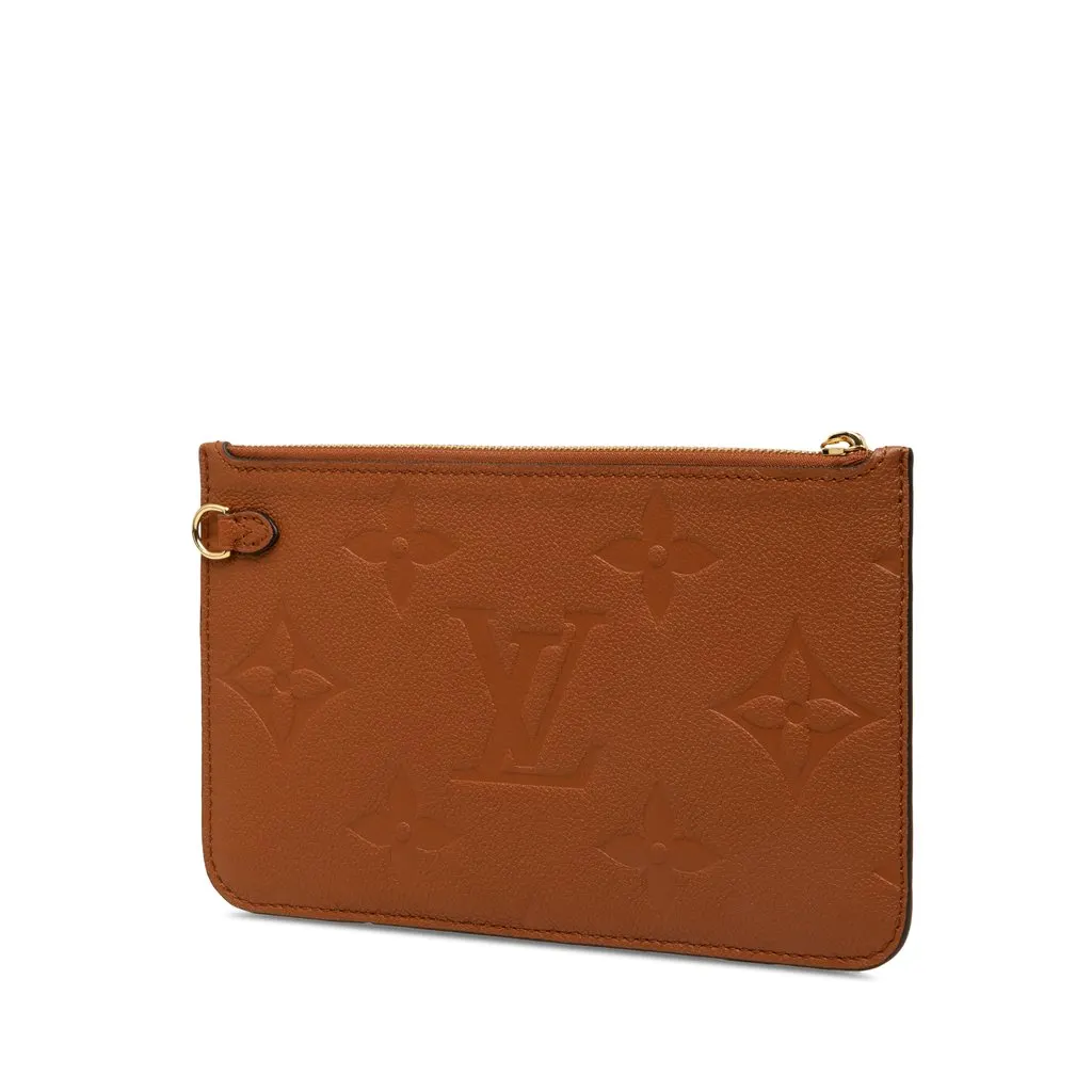 Louis Vuitton Monogram Empreinte Giant Neverfull MM Pouch Brown Leather Very good - Back View