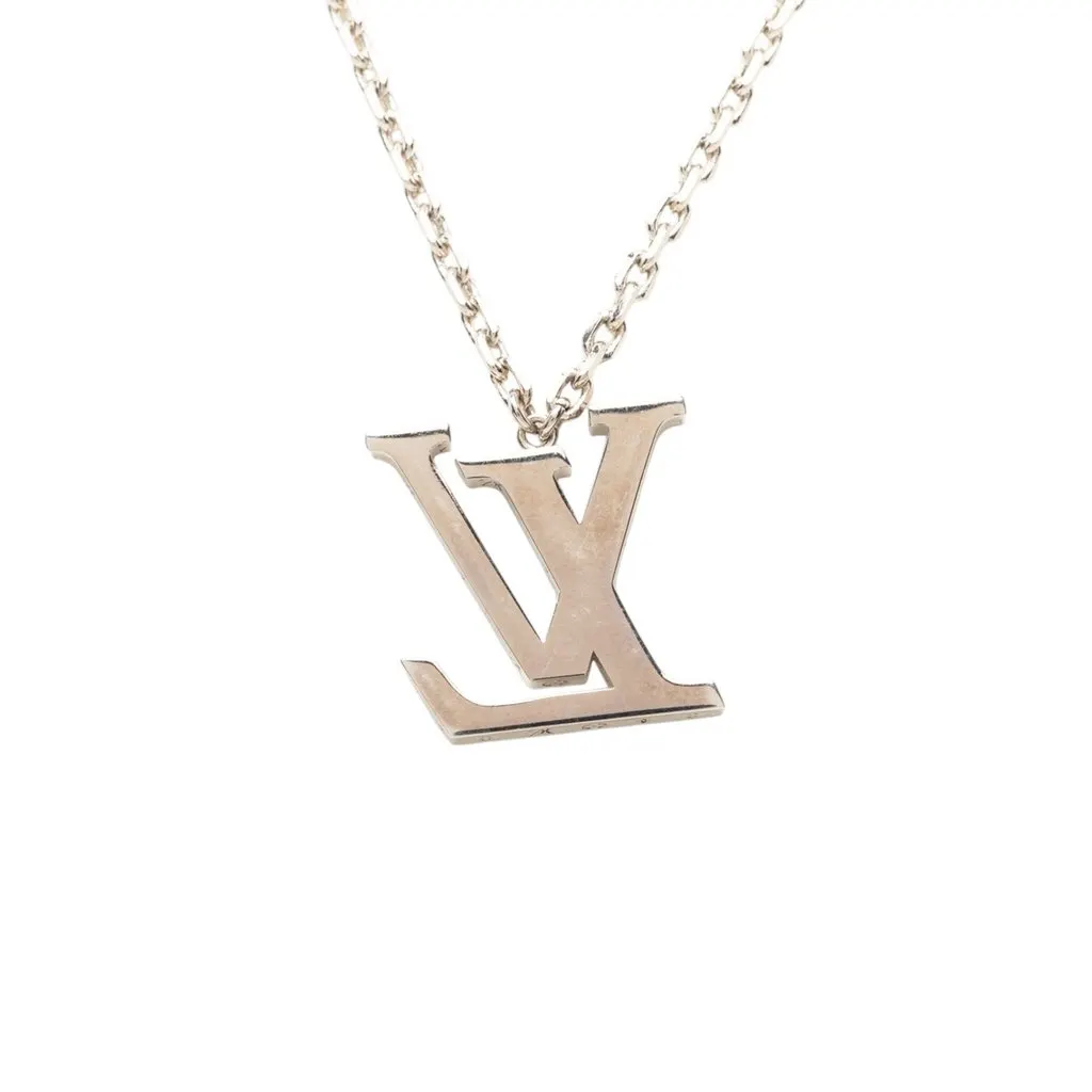 Louis Vuitton Brass Enamel Resin LV Colors Pendant Necklace Silver Metal Very good - Inside View
