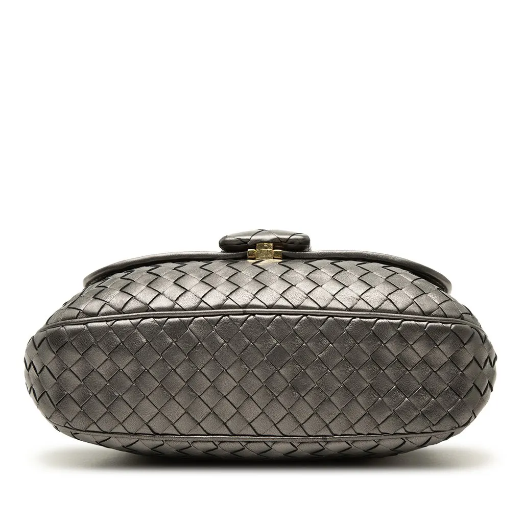 Bottega Veneta Metallic Nappa Intrecciato Flap Silver Leather Very good - Inside View