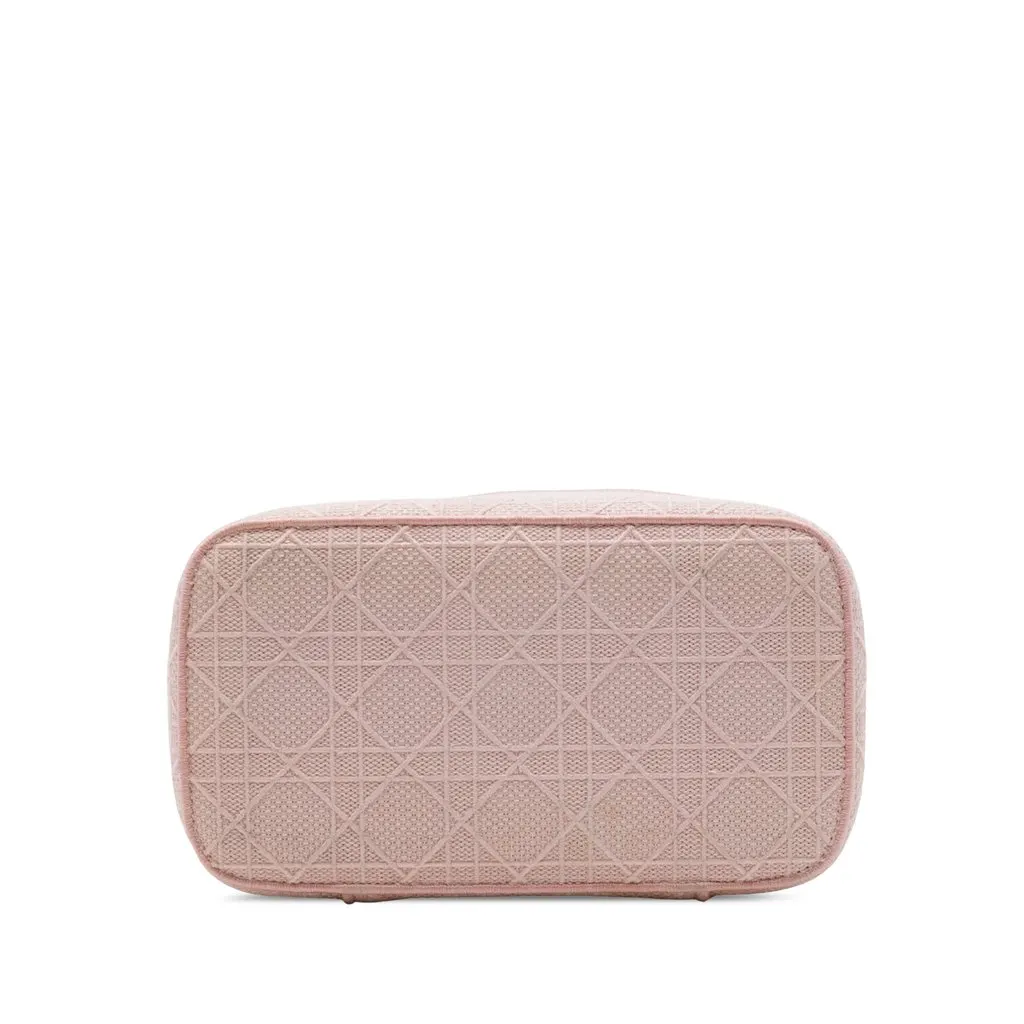 Dior Diortravel Canvas Cannage D Lite Vanity Case Pink Very good - Inside View