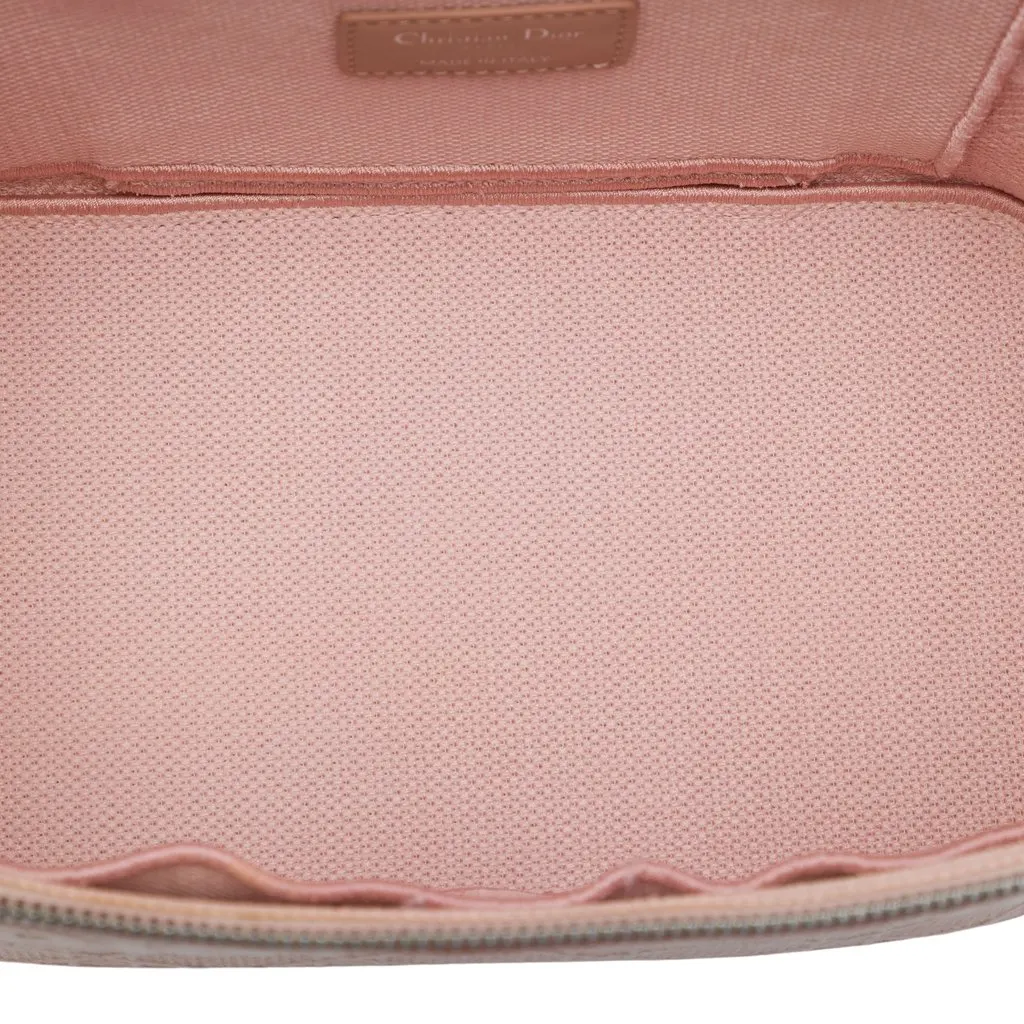 Dior Diortravel Canvas Cannage D Lite Vanity Case Pink Very good - Model View