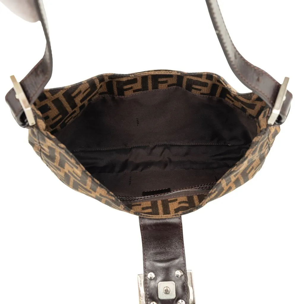 Fendi Zucca Canvas Shoulder Bag Brown Very good - Model View