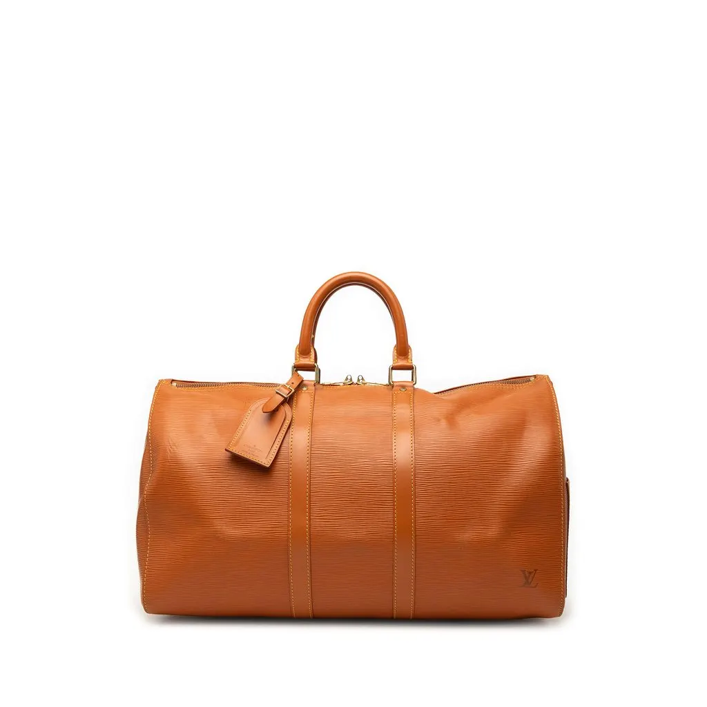 Louis Vuitton Epi Keepall 45 Brown Leather Very good - Front View