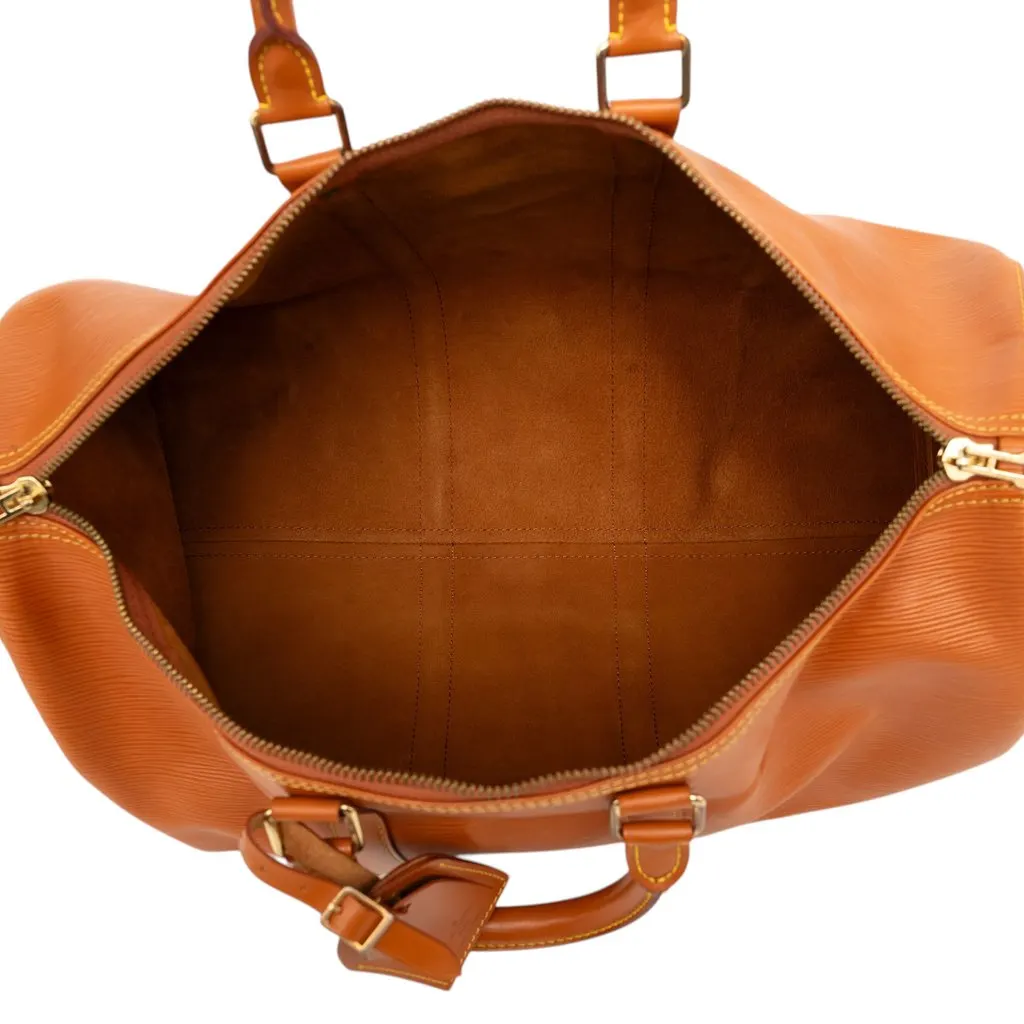 Louis Vuitton Epi Keepall 45 Brown Leather Very good - Model View
