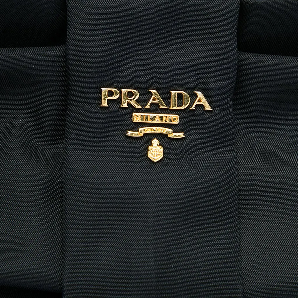Prada Tessuto Fiocco Bow Tote Black Very good - Box View