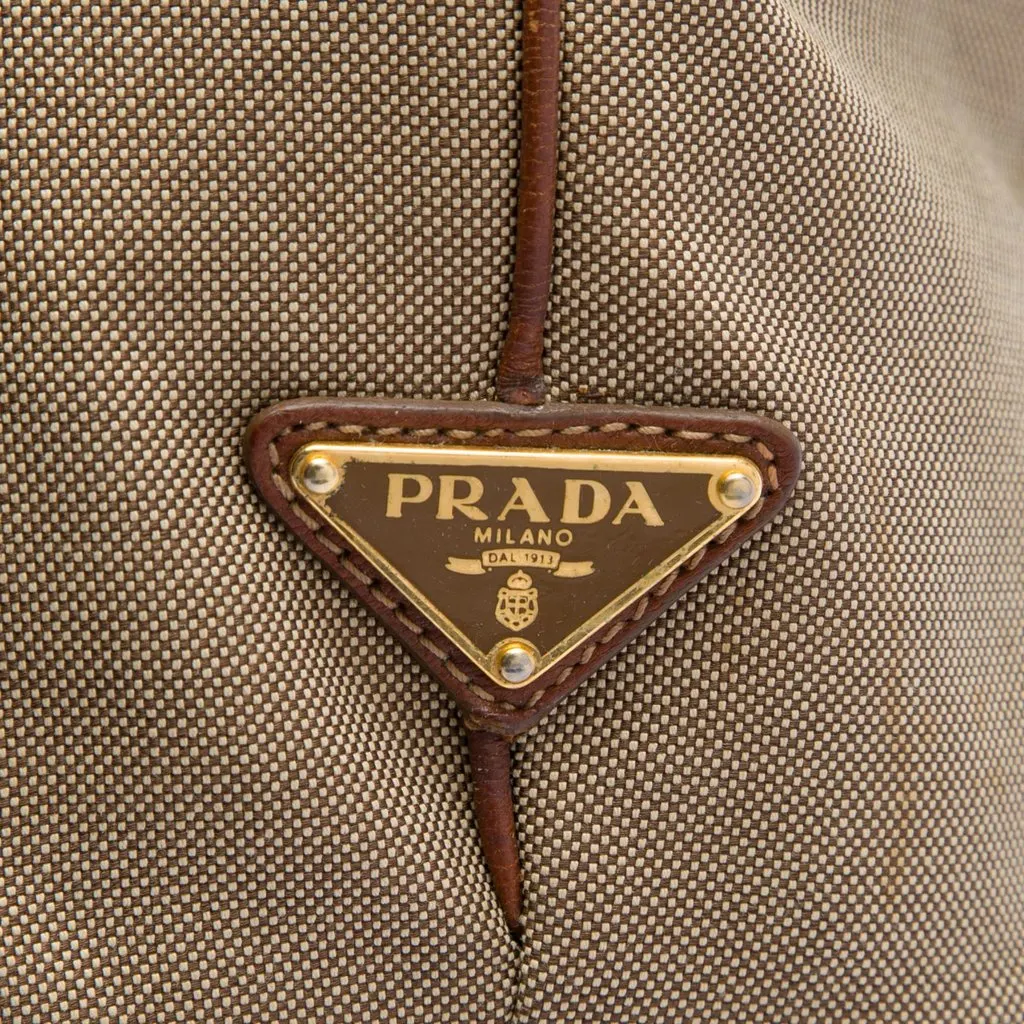 Prada Canvas Canapa Logo Tote Brown Canvas Very good - Box View