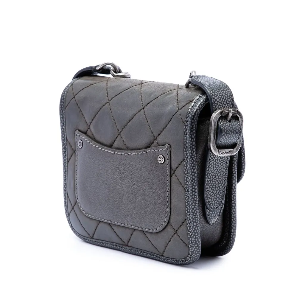 Chanel Paris Bombay Mini Quilted Iridescent Calfskin Back to School Single Flap MultiColor Leather Very good - Back View