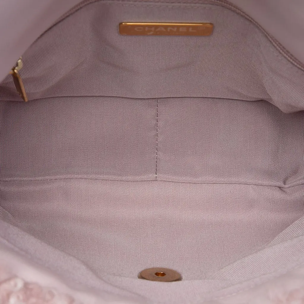 Chanel Medium Shearling 19 Flap Pink Shearling Very good - Model View