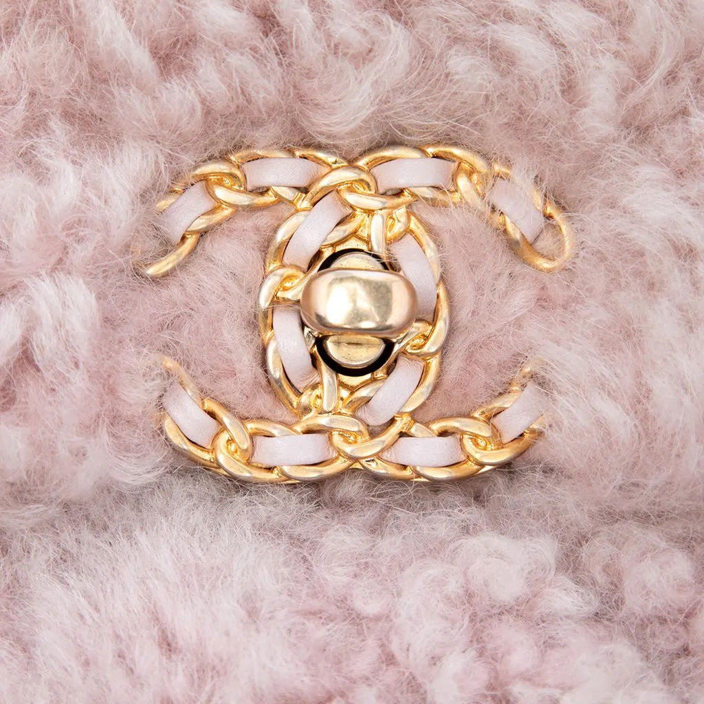 Chanel Medium Shearling 19 Flap Pink Shearling Very good - Box View