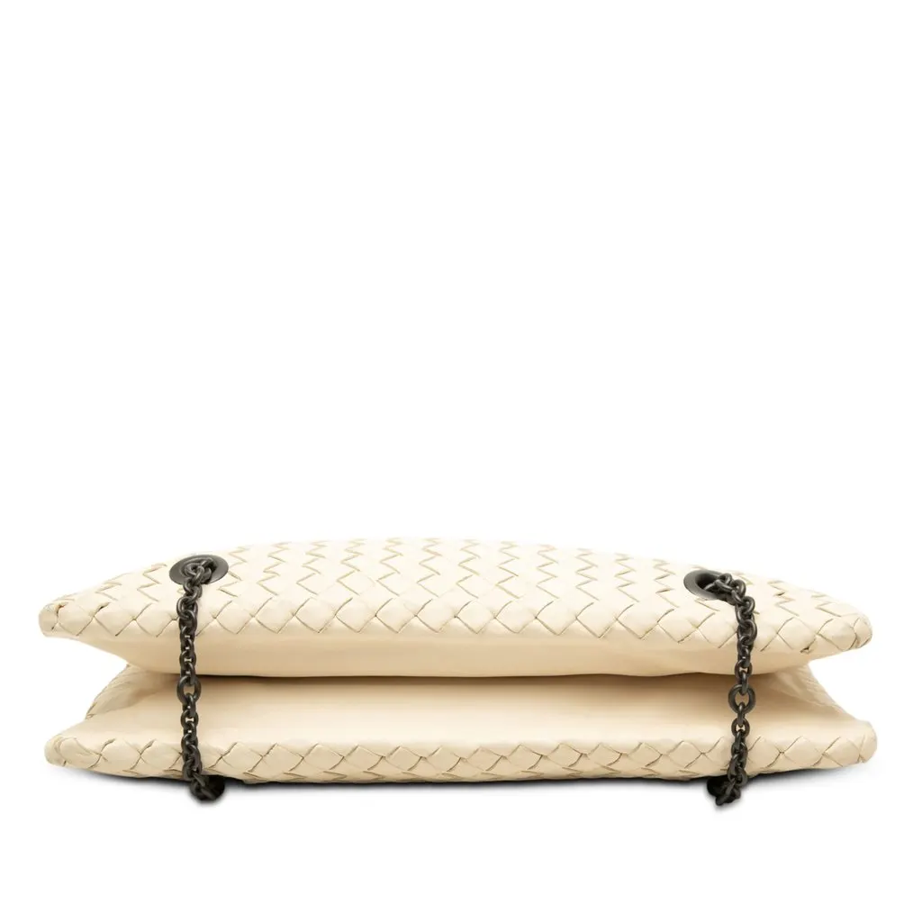 Bottega Veneta Nappa Intrecciato Duo Shoulder Bag White Leather Good - Inside View