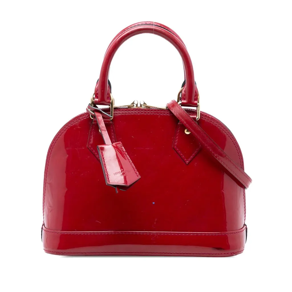 Louis Vuitton Monogram Vernis Alma BB Red Leather Very good - Front View