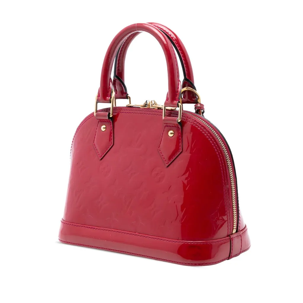 Louis Vuitton Monogram Vernis Alma BB Red Leather Very good - Back View
