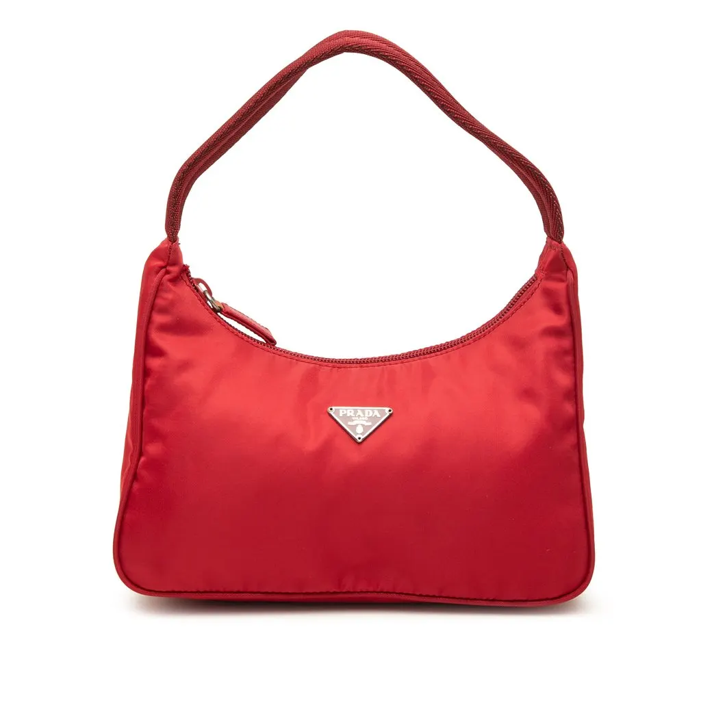 Prada Mini Tessuto Re Edition 2000 Shoulder Bag Red Polyamide Very good - Front View