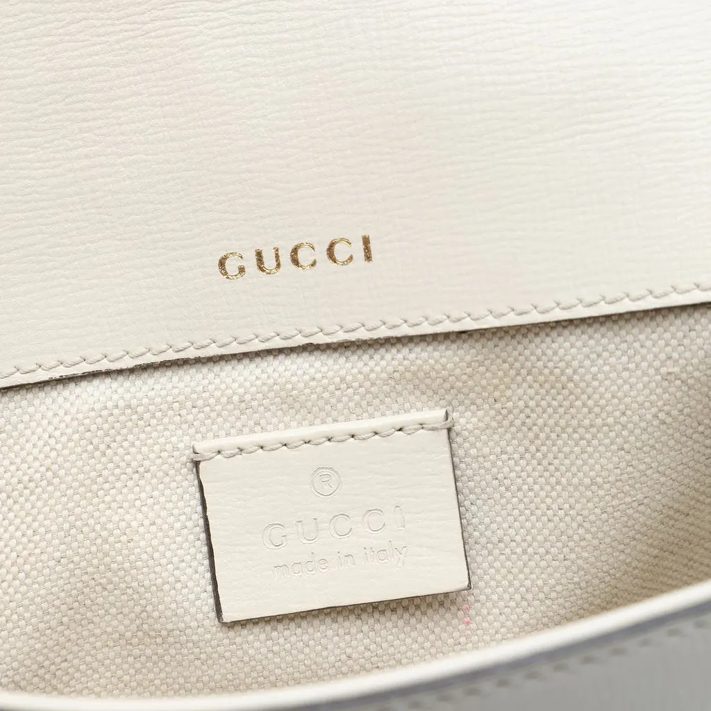 Gucci Small Calfskin Web Horsebit 1955 Crossbody White Leather Very good - Box View