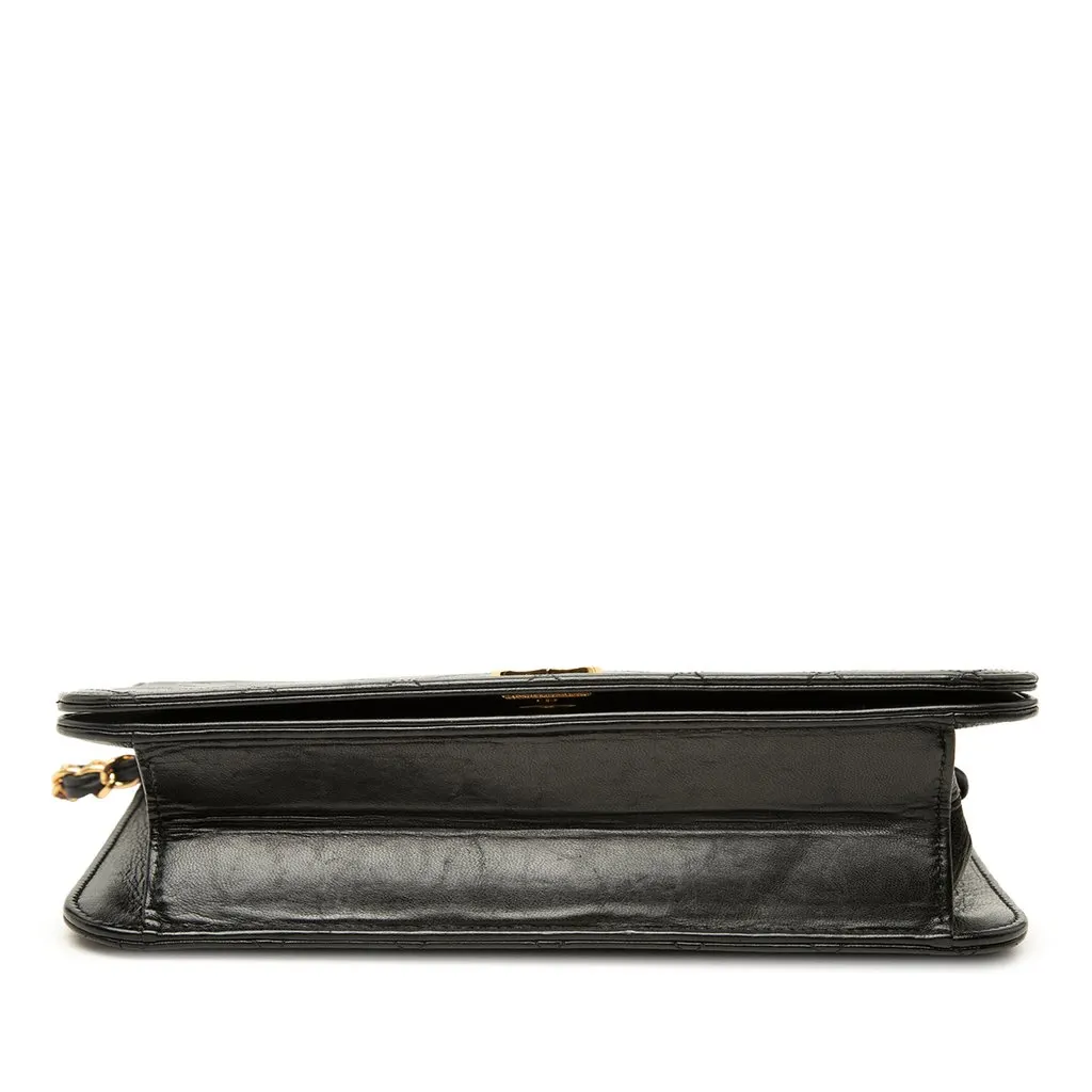 Chanel Medium CC Quilted Lambskin Full Flap Black Leather Good - Inside View