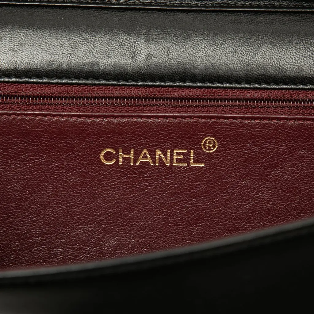 Chanel Medium CC Quilted Lambskin Full Flap Black Leather Good - Box View