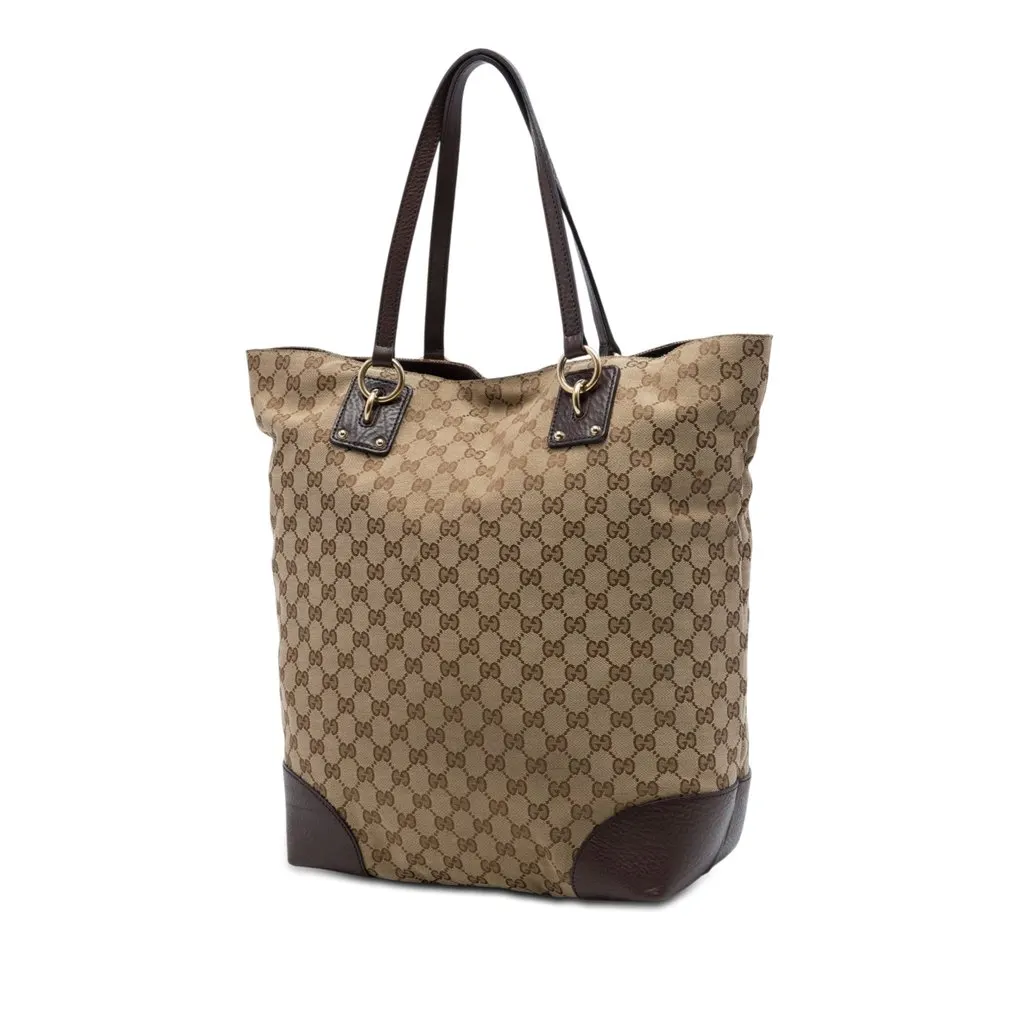 Gucci Large GG Canvas GG Charm Tote Beige Very good - Back View