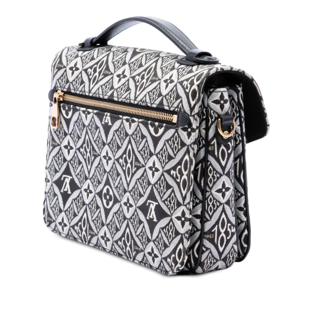 Louis Vuitton Monogram Jacquard Since 1854 Pochette Metis Black Canvas Very good - Back View