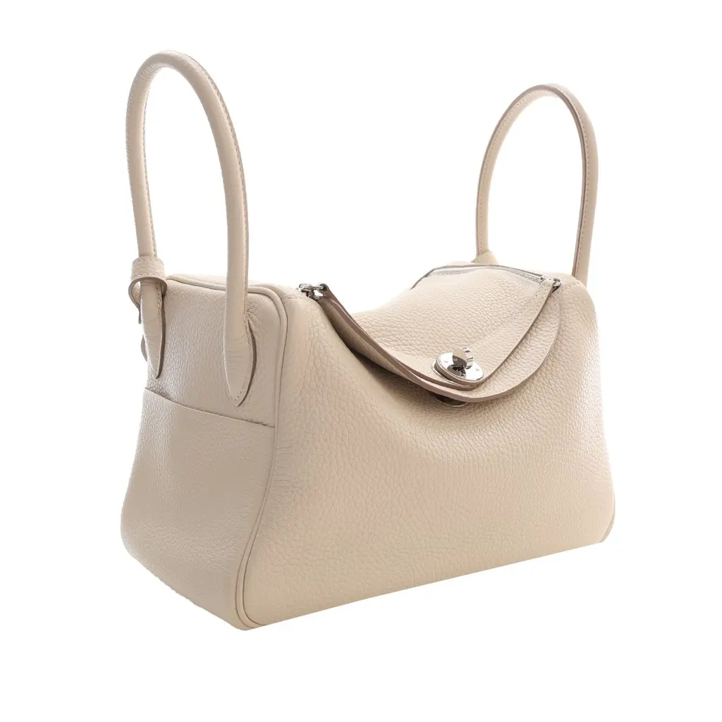 Hermès Clemence Lindy 26 Beige Leather Very good - Back View