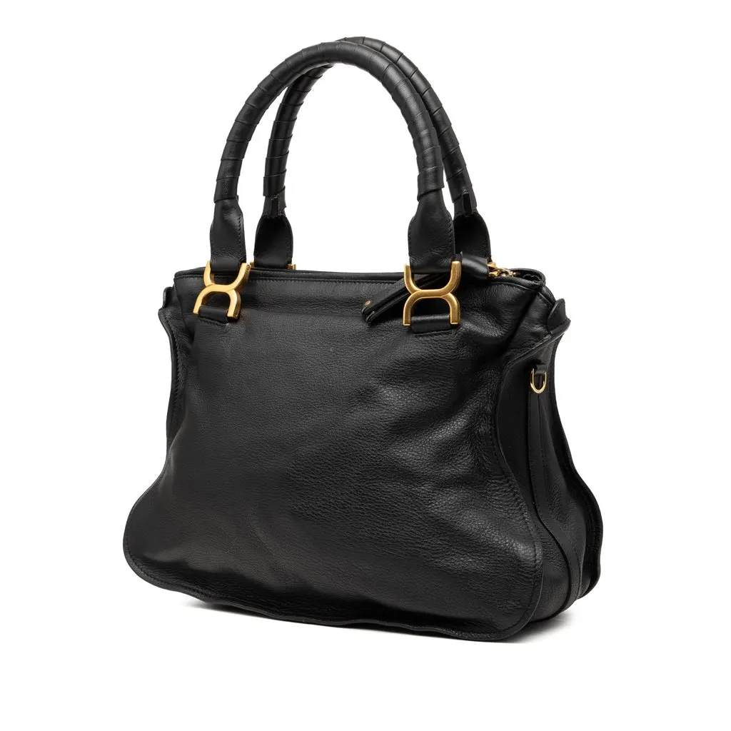 Chloé Medium Leather Marcie Satchel Black Leather Very good - Back View
