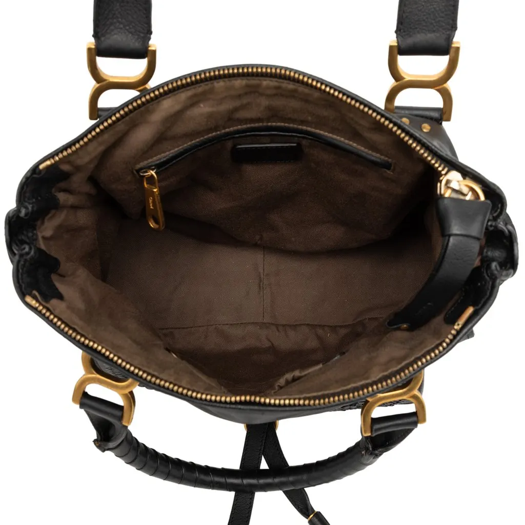 Chloé Medium Leather Marcie Satchel Black Leather Very good - Model View